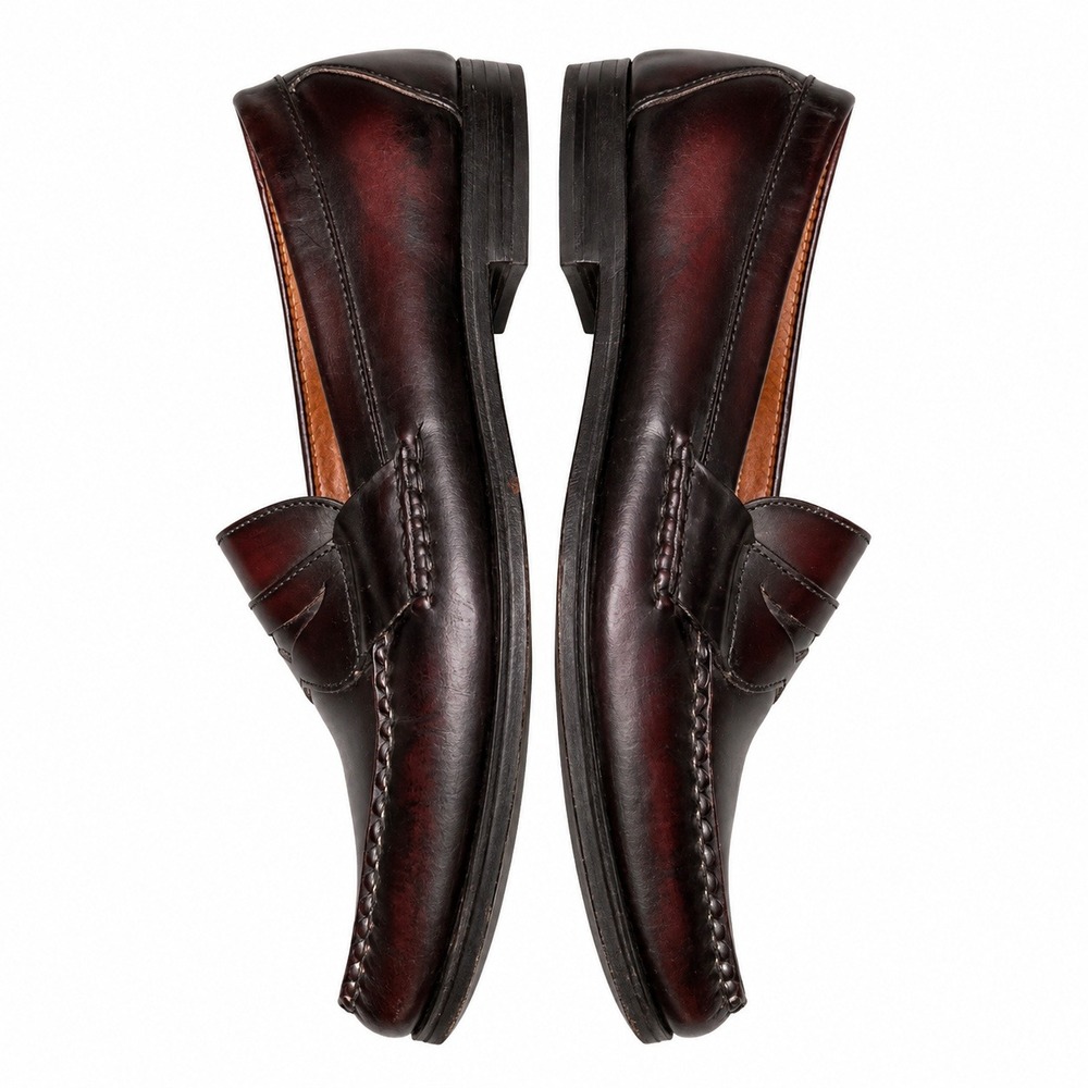 Allen Edmonds Walden Penny Loafers Mens Size 11.5 D Width Burgundy Leather USA - Picture 4 of 8